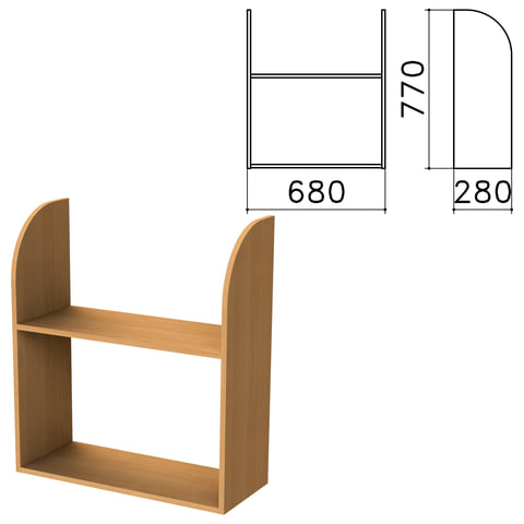 Полка навесная настенная "Монолит" (ш680*г280*в770 мм), цвет бук