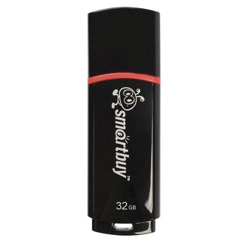 Флэш-диск 32 GB, SMARTBUY Crown, USB 2.0, черный, SB32GBCRW-K ОЗ