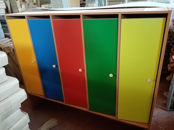 Шкаф детский 5-секционный "Волна" с нишей . Дверцы цветные.Габариты: 1596х352х1350мм