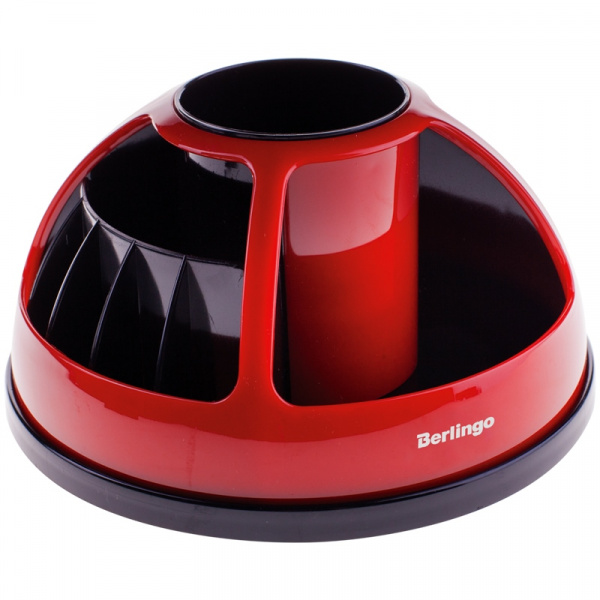 Настольная подставка Berlingo "BR", вращающаяся, черный/красный