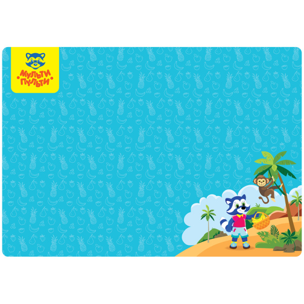 Клеенка для уроков труда Мульти-Пульти "Приключения Енота", однотонная с рисунком, 35*50см, ПВХ TO_3