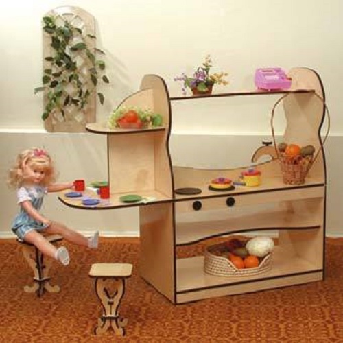 Кухня кафе игровая, Размер: 139*50*115 см. Материал: фанера.