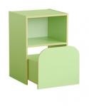 Секция 2-х ярусная с выкатным ящиком для стенки "Антошка" (482х424х705мм) зеленый