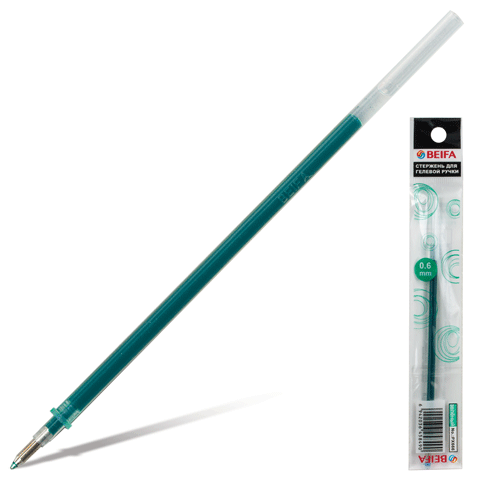Стержень гелевый BEIFA 135 мм, 0,6мм, упаковка с европодв., PX666-GR, зеленый