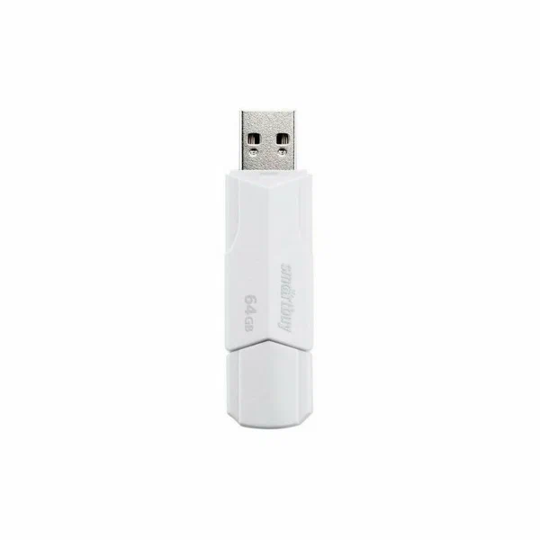 Флеш-диск 64GB SMARTBUY Clue USB 2.0, белый, SB64GBCLU-W