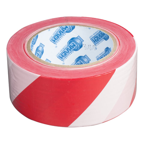 Лента сигнальная красно-белая 50мм*200м, Милен TWM001T