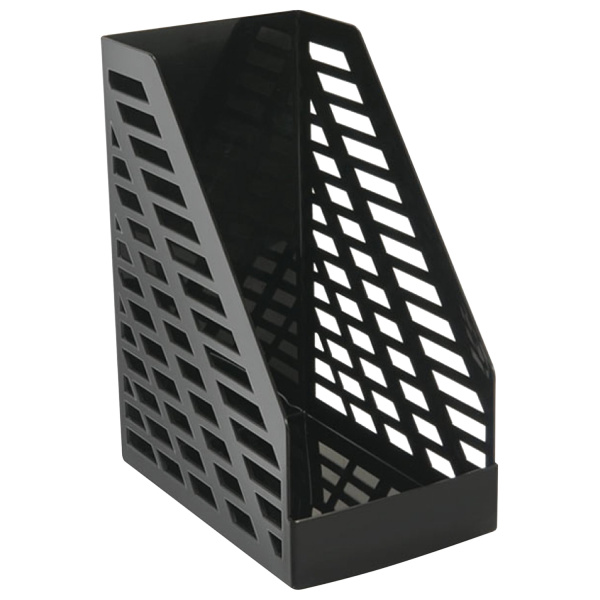 Лоток вертикальный для бумаг СТАММ "XXL", ширина 160 мм, полипропилен, черный, ОФ333 