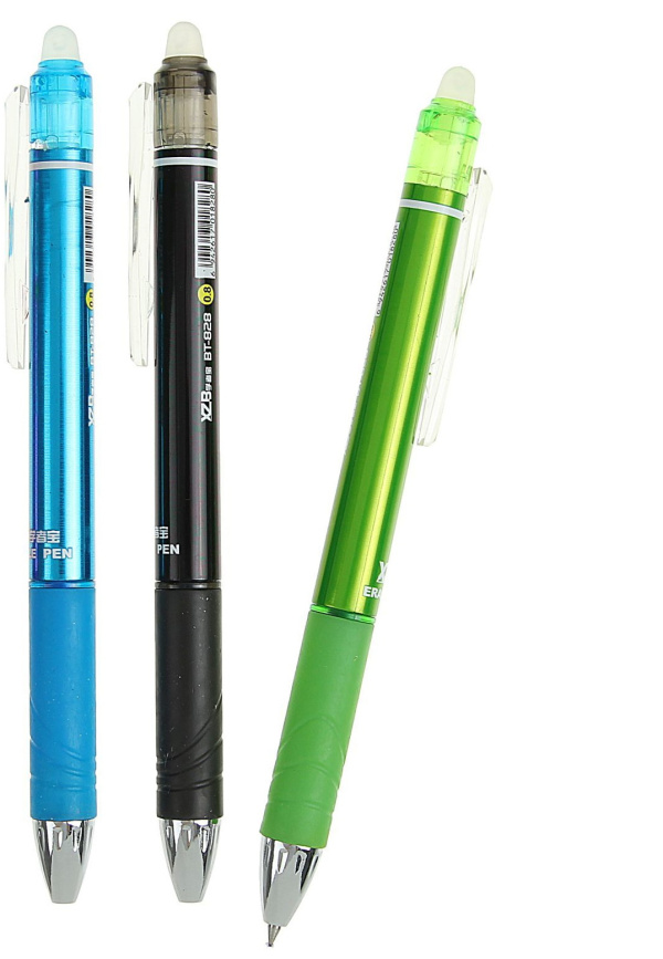 Ручка шариковая со стираемыми чернилами, линия 0,8 мм, стержень синий, корпус тонированный с резинов Ручка шариковая со стираемыми чернилами, линия 0,8 мм, стержень синий, корпус тонированный с резинов