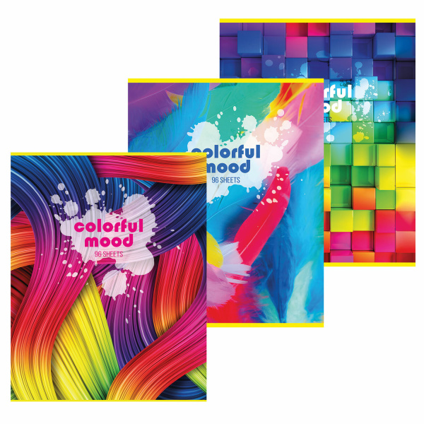 Тетрадь А4 96л. клетка STAFF "Basic", скоба, офсет №2, обложка картон, "Настроение"