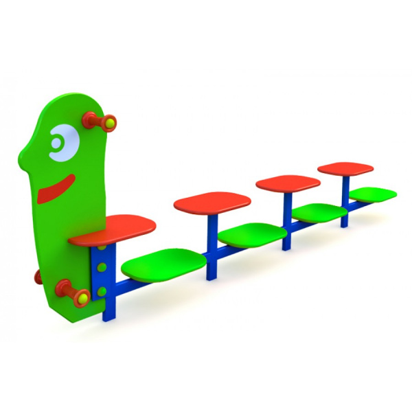 Скамейка "Гусеница", 2-7 лет, влагостойкая фанера, размеры 300х2300мм