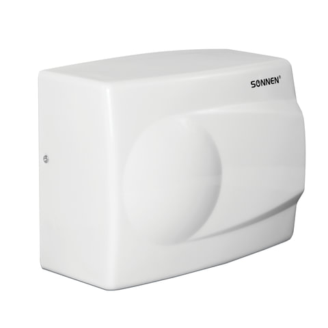 Сушилка для рук SONNEN HD-298, 1500 Вт, время сушки 30 секунд, металлический корпус, белая, 604193