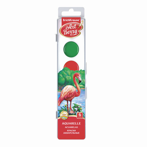 Краски акварельные ERICH KRAUSE "Artberry"  6цв, медовые, пласт.кор. с европодвесом, без кисти,35112 Краски акварельные ERICH KRAUSE "Artberry"  6цв, медовые, пласт.кор. с европодвесом, без кисти,35112