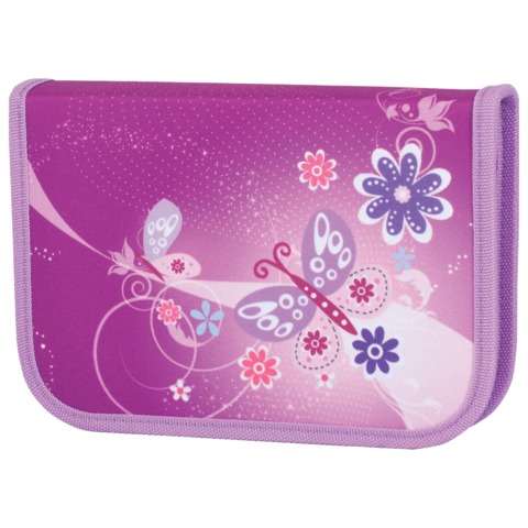 Пенал TIGER FAMILY (ТАЙГЕР) Бабочка, 1 отделение, откидная планка, 20х14х4 см 