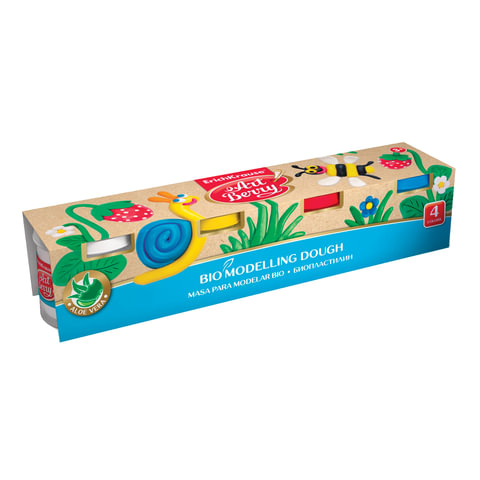 Пластилин на растительной основе ERICH KRAUSE Artberry "Modelling dough" 4цв,400г,карт.рукав,32721
