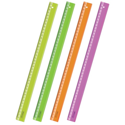 Линейка СТАММ "Neon Cristal", 40см, прозрачная, неон. ассорти, ЛН52 Линейка СТАММ "Neon Cristal", 40см, прозрачная, неон. ассорти, ЛН52
