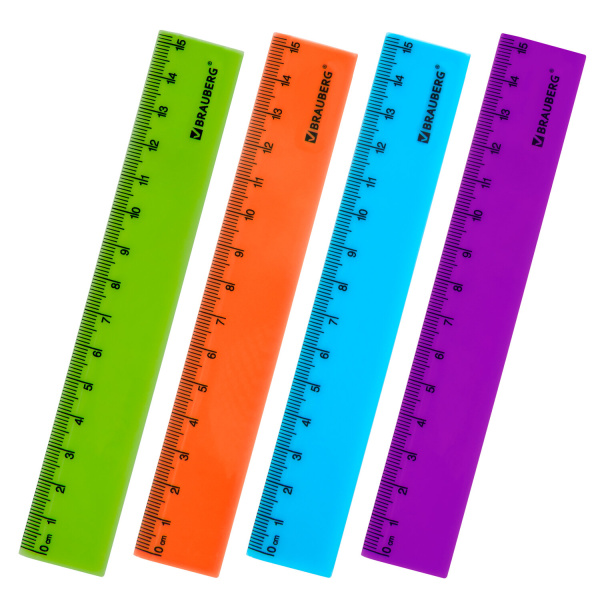 Линейка пластиковая 15 см BRAUBERG "NEON", непрозрачная, ассорти, 210750  Линейка пластиковая 15 см BRAUBERG "NEON", непрозрачная, ассорти, 210750