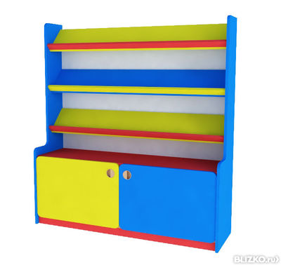Книжный стеллаж. Полностью цветной. Размеры: 1200*350*1300мм. 