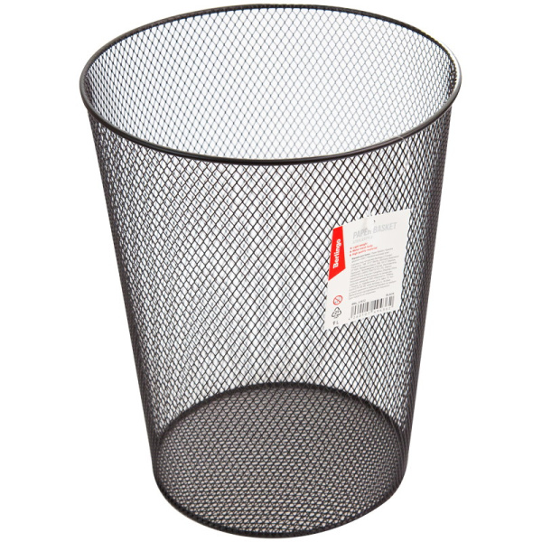 Корзина для бумаг Berlingo "Steel&Style", 09л, сетчатая, металлическая, черная