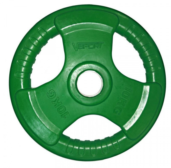 Диск «олимпийский» 10 кг обрезиненный LC-10 цветной с ручкой